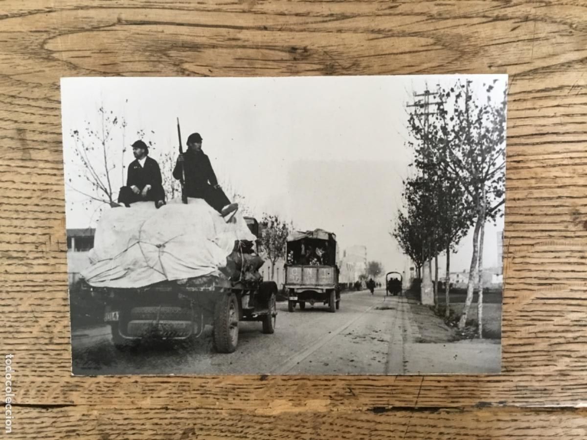 Militaria: FOTOGRAF&Iacute;A ORIGINAL DE &Eacute;POCA // GUERRA CIVIL ESPA&Ntilde;OLA // CONVOY MILiCIANOS BANDO REPUBLICANO