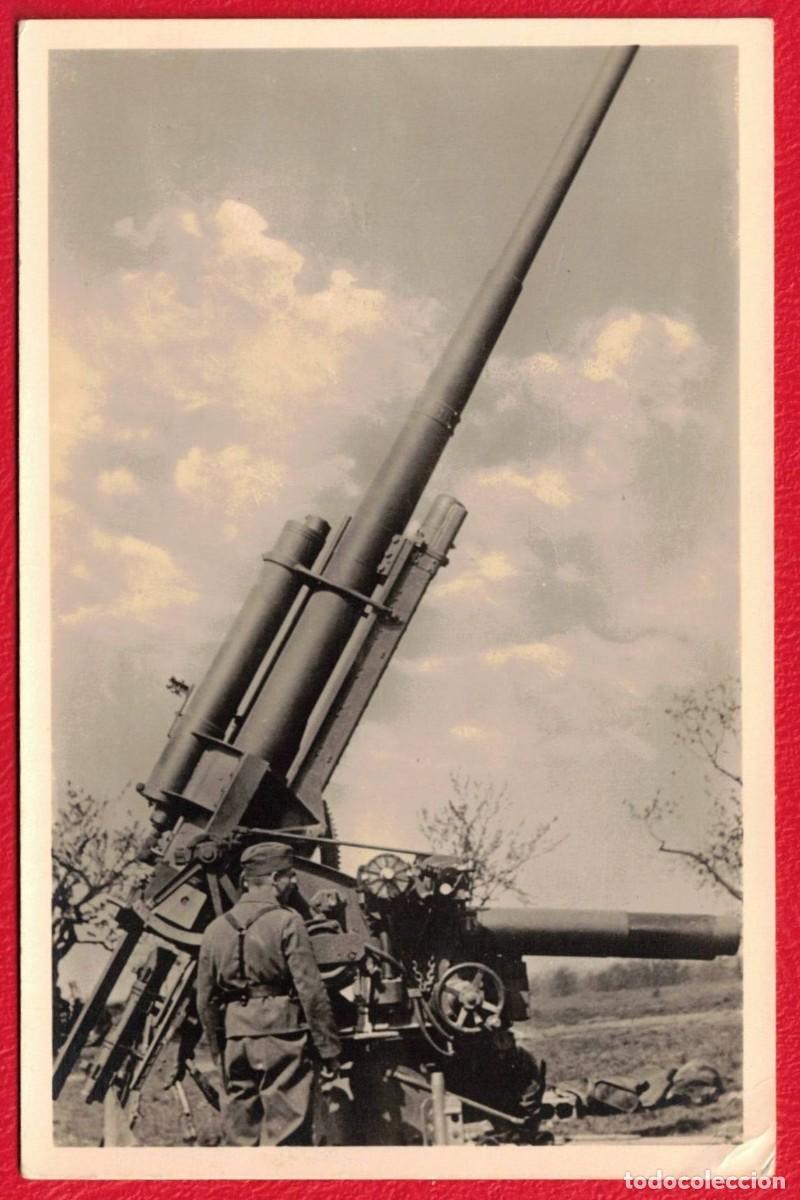 Militaria: Foto - Postal Feldpost Luftwaffe Flak Ca&ntilde;&oacute;n Antia&eacute;reo Alemania 1939 Wehrmacht WWII Circulada