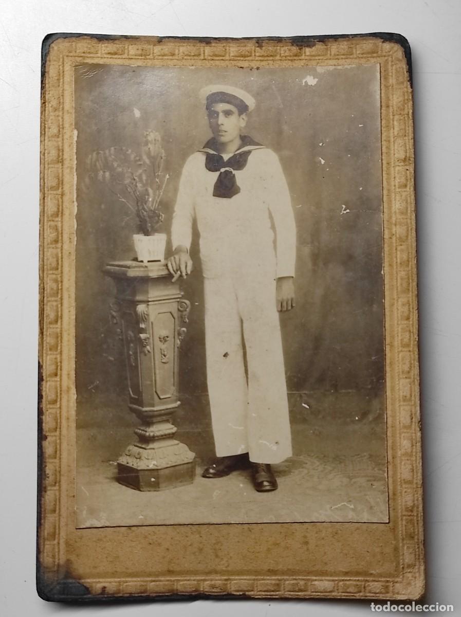 Militaria: RETRATO DE UN MARINERO A&Ntilde;OS 20-30 - FOT&Oacute;GRAFO R. HERN&Aacute;NDEZ, CARTAGENA