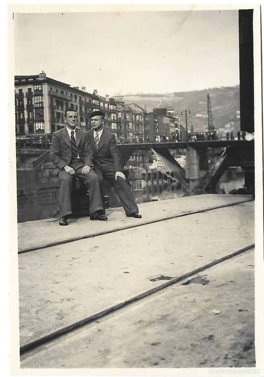 Militaria: 1937-38 fotograf&iacute;a guerra civil Bilbao puente Arenal reconstrucci&oacute;n procede soldado Legi&oacute;n C&oacute;ndor