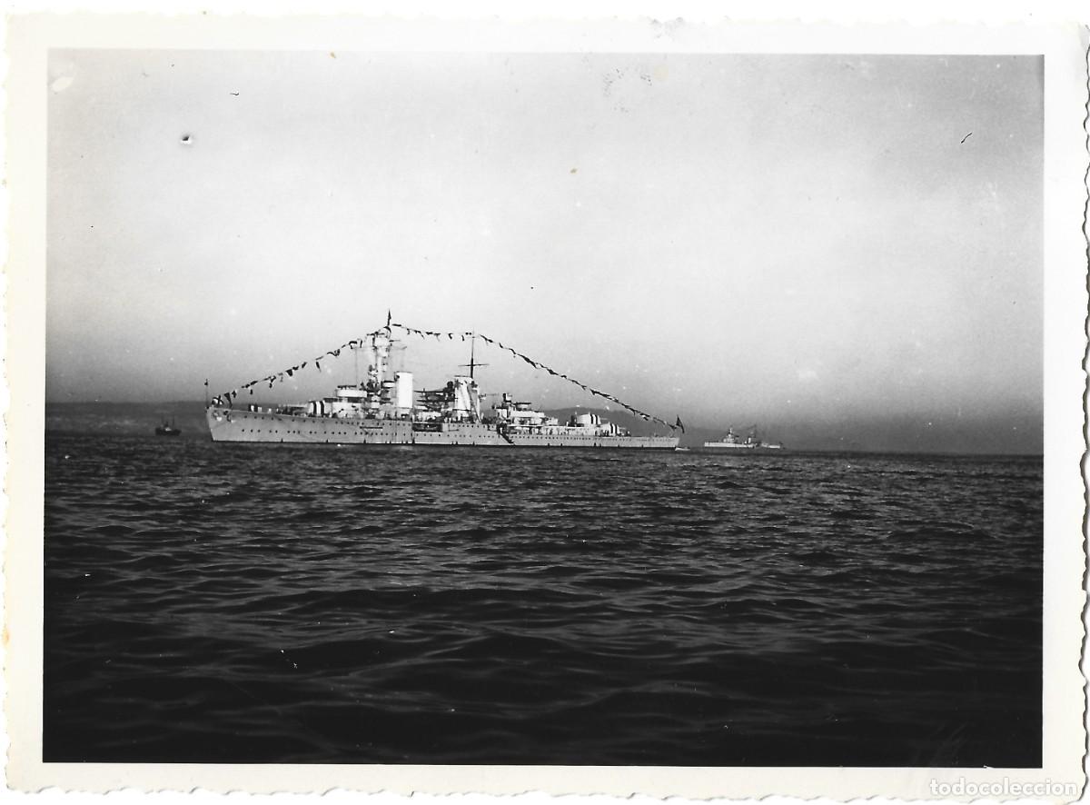 Militaria: 1936 Fotografia guerra civil crucero ligero alem&aacute;n Karlsruh frente a Melilla. Legi&oacute;n C&oacute;ndor LEER