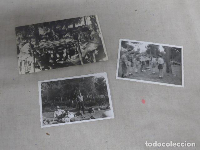 Militaria: Lote de 3 antiguas fotografias de Boy scouts a identificar, salidas de Barcelona.