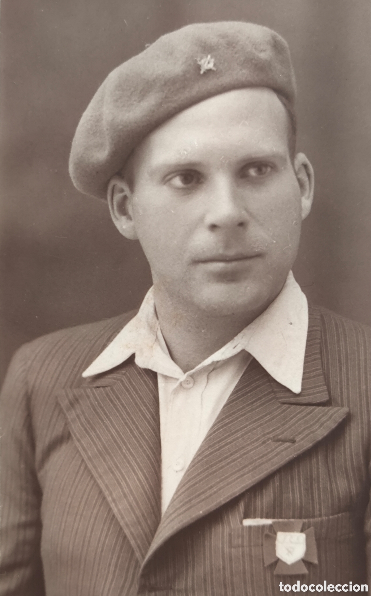 Militaria: FOTOGRAF&Iacute;A RETRATO DE ESTUDIO MILICIANO REQUET&Eacute; FOT&Oacute;GRAFO J. MONGE ANDRATX 1936