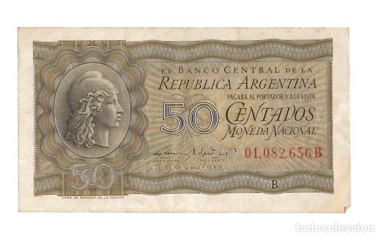 Militaria: BILLETE REPUBLICA ARGENTINA 50 CENTAVOS SERIE 01