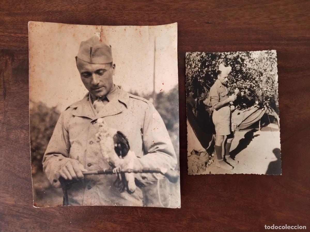 Militaria: Columbofilia. Soldado franc&eacute;s con palomas de tropa.