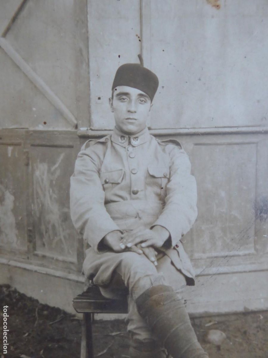 Militaria: Fotograf&iacute;a soldado regulares. Guerra de Marruecos