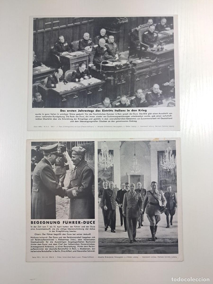 Militaria: n. 10 foto originali su carta fotografica non patinata con il Duce e Hitler - 1940/43