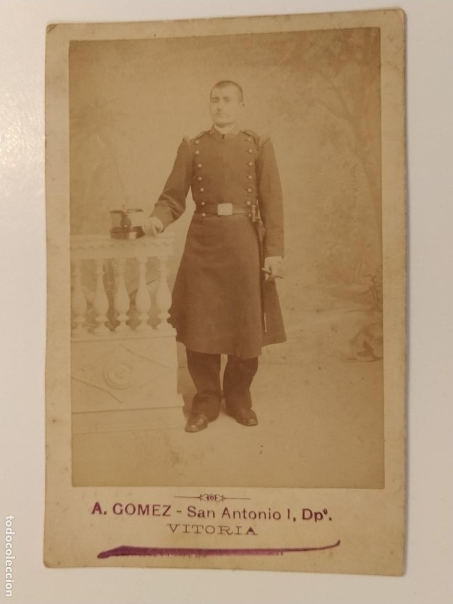 Militaria: VITORIA GASTEIZ - MILITAR - A. GOMEZ - SAN ANTONIO 1 DEP&ordm; - FOTOGRAFIA ANTIGUA SOLDADO (K-16.058)