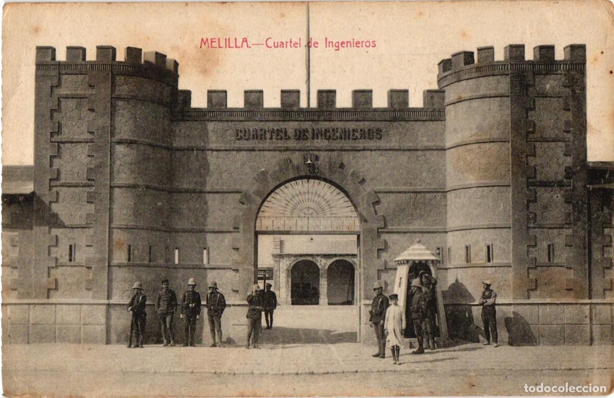 Militaria: Melilla Cuartel de Ingenieros - Espa&ntilde;a - Fotopostal original