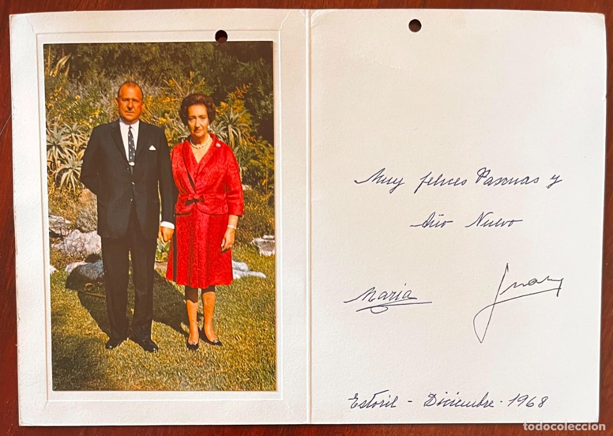 Militaria: DON JUAN DE BORB&Oacute;N Y MAR&Iacute;A DE LAS MERCEDES, FELICITACI&Oacute;N NAVIDAD 1968, FOTOGRAF&Iacute;A Y FIRMAS AUT&Oacute;GRA