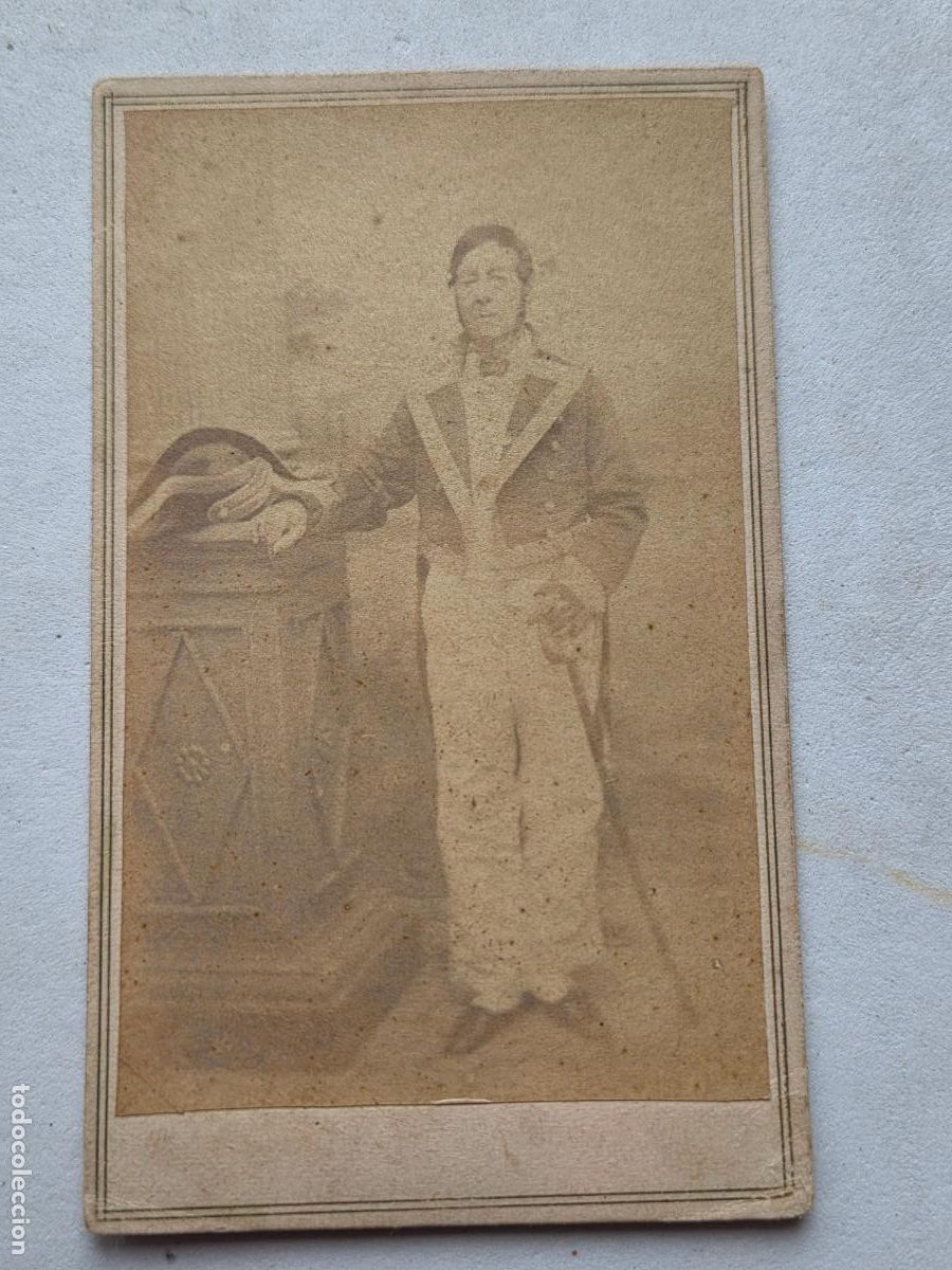 Militaria: FOTO MILITAR CUBA ? TRAJE MILITAR CARTE VISITE Z1