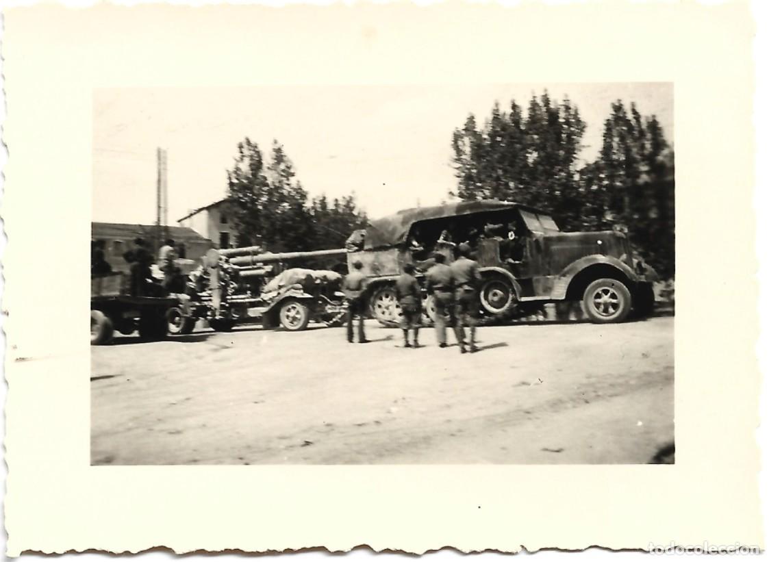 Militaria: 1938c fotograf&iacute;a guerra civil Ca&ntilde;&oacute;n anticarro 3,7 Pak 36? todoterreno Horch 901 Kfz 15 Legi&oacute;n C&oacute;ndor