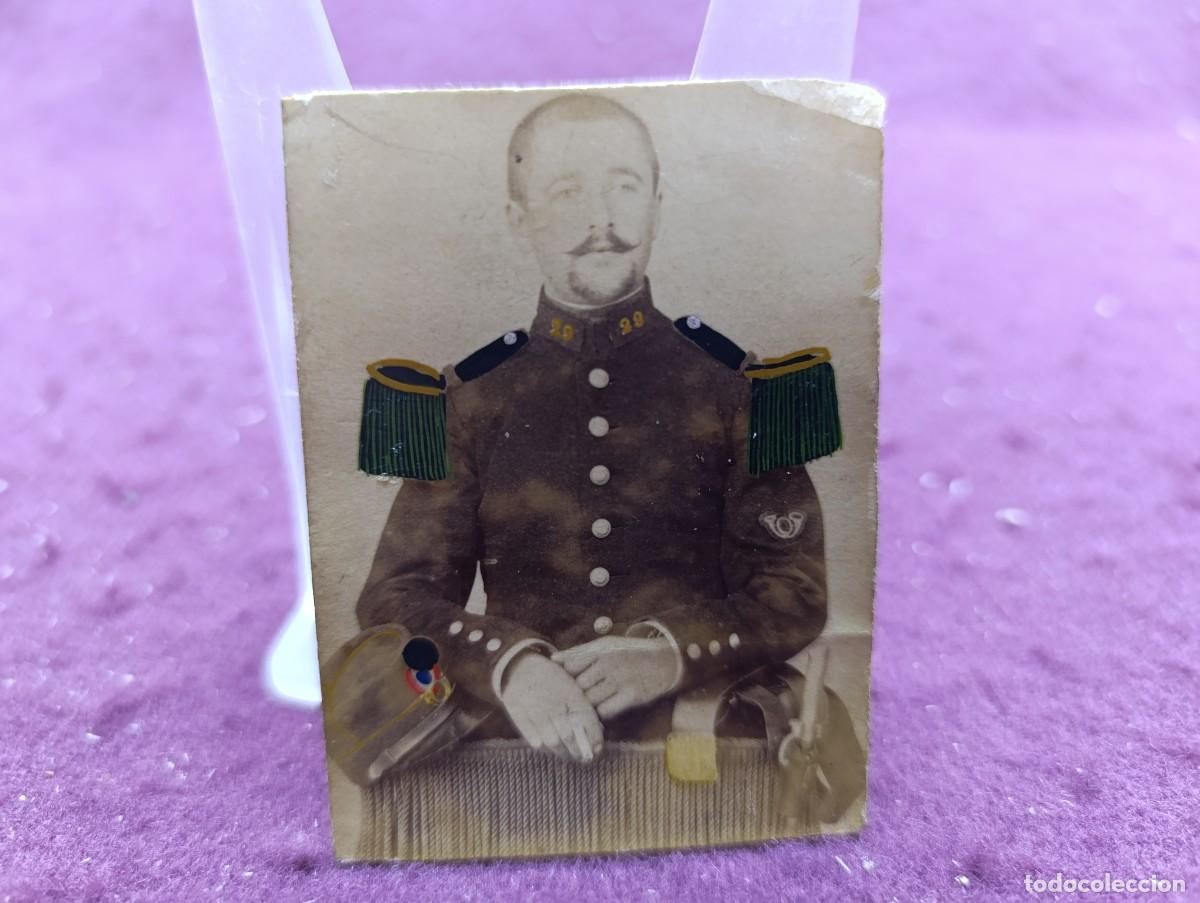 Militaria: Antigua fotograf&iacute;a de Archivo, S. XIX, militar, coloreada a mano
