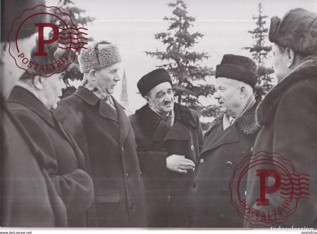 Militaria: KIRITCHENKO MIKOYAN KHROUCHTCHEV PARC DU KREMLIN 21EME CONGRES COMMUNISTE SOVIE 18*13CM RUSSE RUSIA