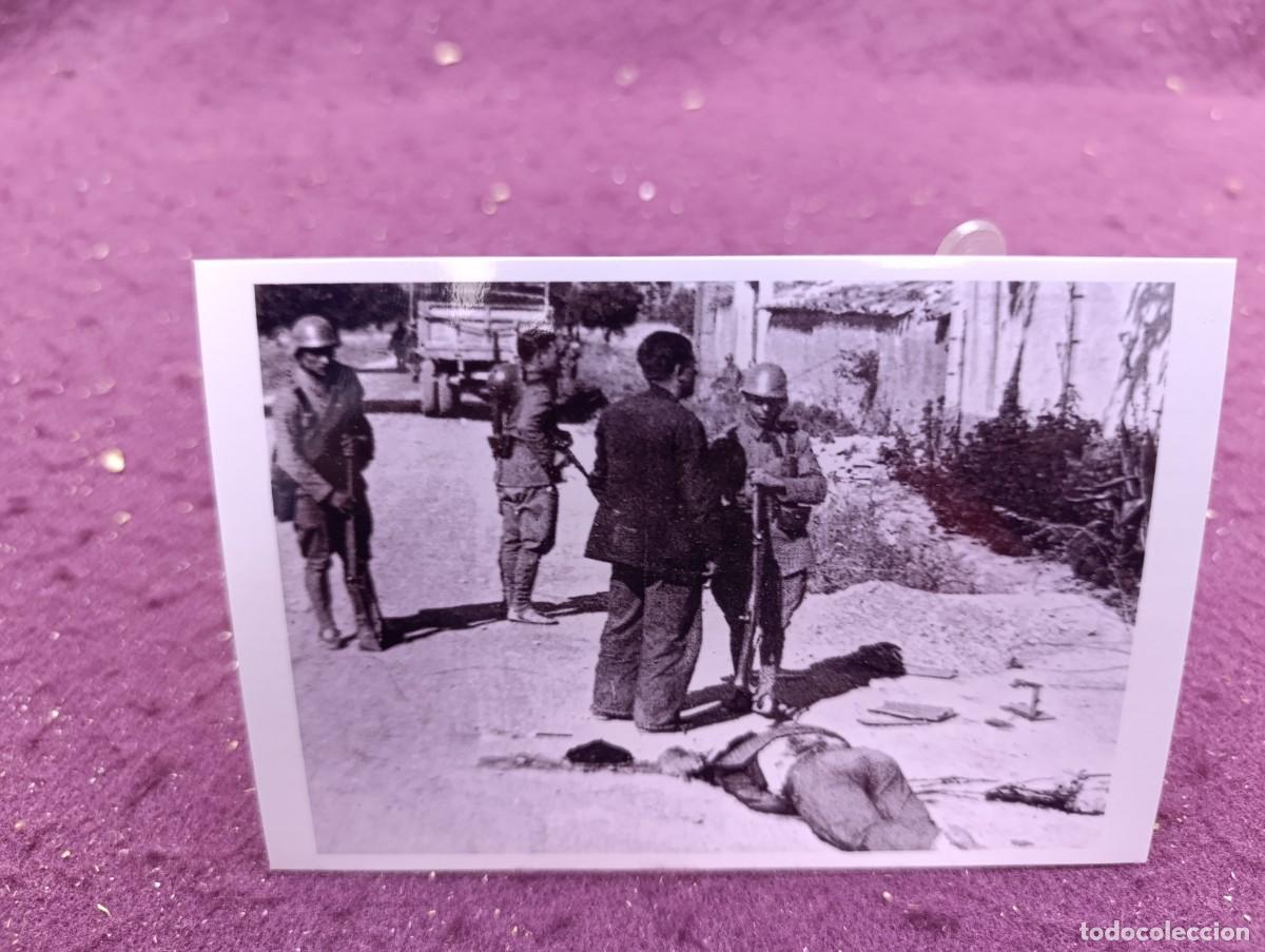 Militaria: Antigua fotograf&iacute;a de Archivo, Guerra Civil, Si&eacute;tamo, Huesca, Frente de Arag&oacute;n, hombre abatido