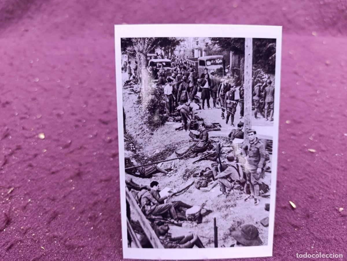 Militaria: Antigua fotograf&iacute;a de Archivo, Guerra Civil, Frente de Madrid, Sierra de Guadarrama, sello al dorso