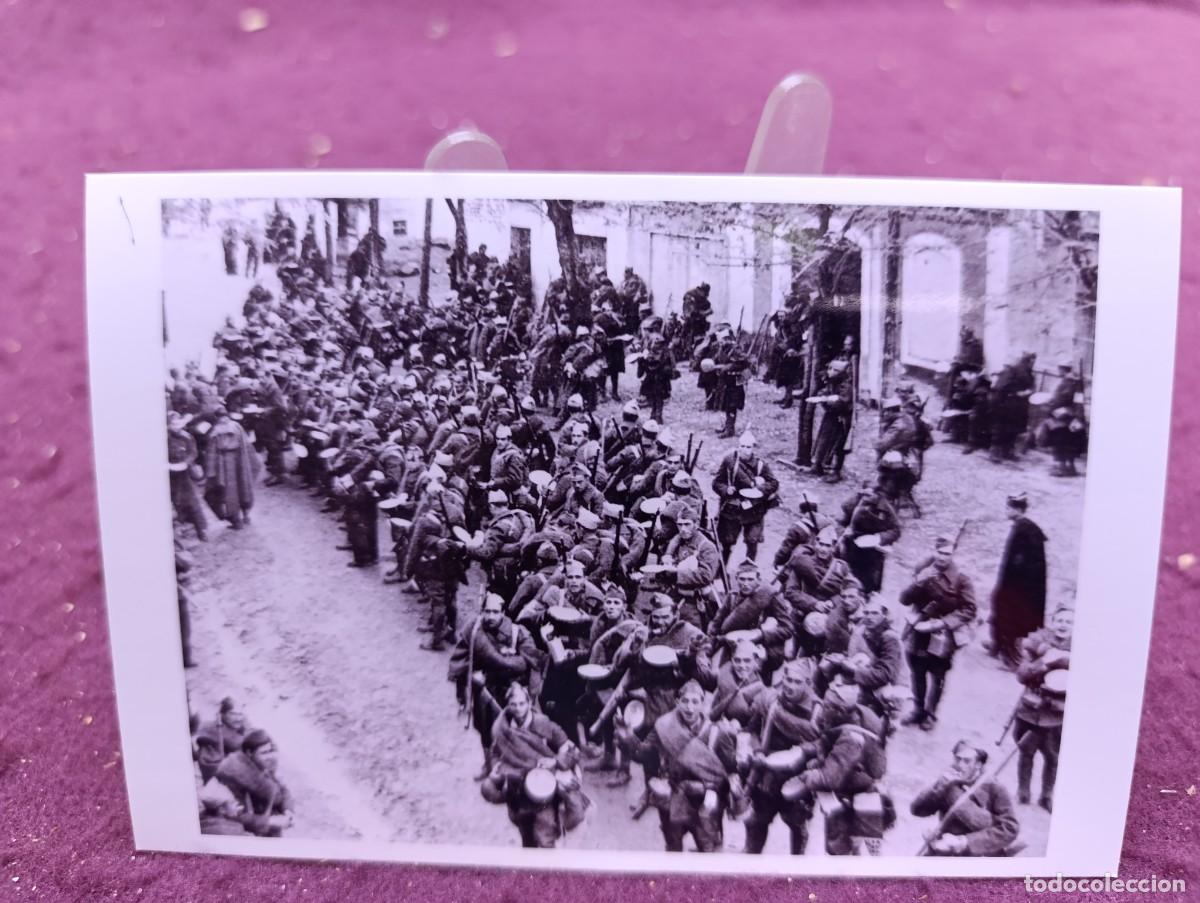 Militaria: Antigua fotograf&iacute;a de Archivo, Guerra Civil, Columna Nacionalista, Alcorc&oacute;n, Madrid, sello al dorso