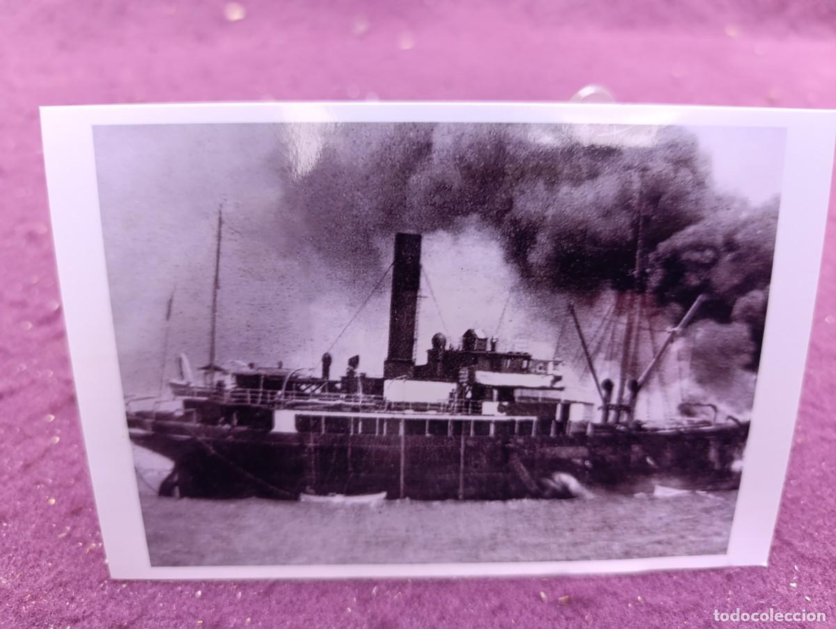 Militaria: Antigua fotograf&iacute;a de Archivo, Guerra Civil, 1938, mercante franc&eacute;s, EL-DJEM, sello en base