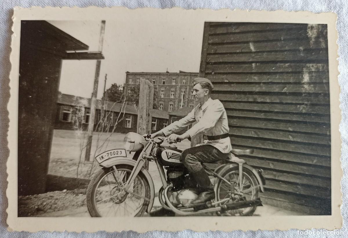 Militaria: Fotograf&iacute;a Original soldado motorista alem&aacute;n (III Reich Hitler- Alemania) WWII