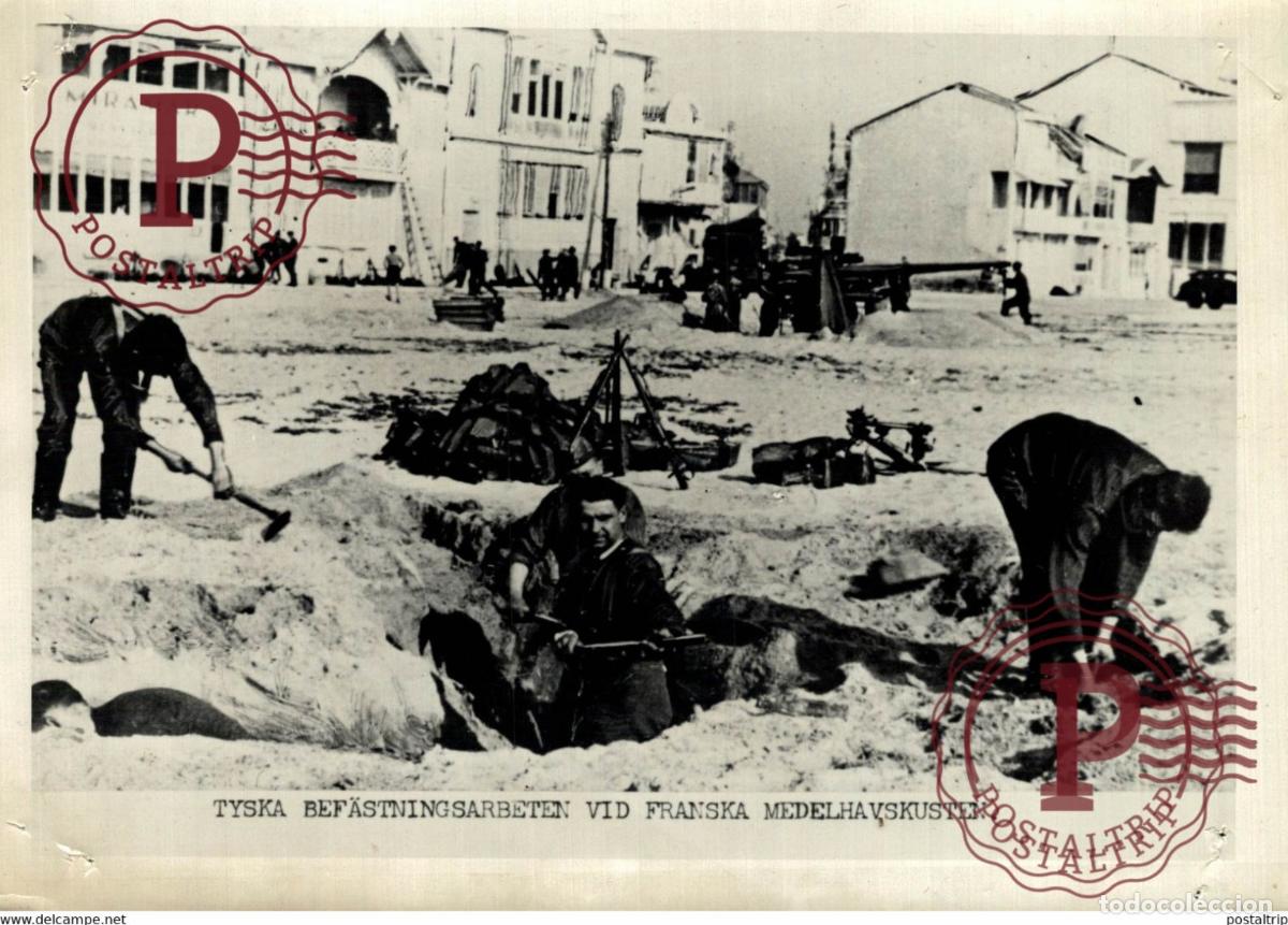 Militaria: WW2 GERMAN ALLEMANDS SUR LA COTE MEDITERRANEE FRANCAISE FRANCE 20*15cm PRESSENS BILD SWEDEN PINEHO