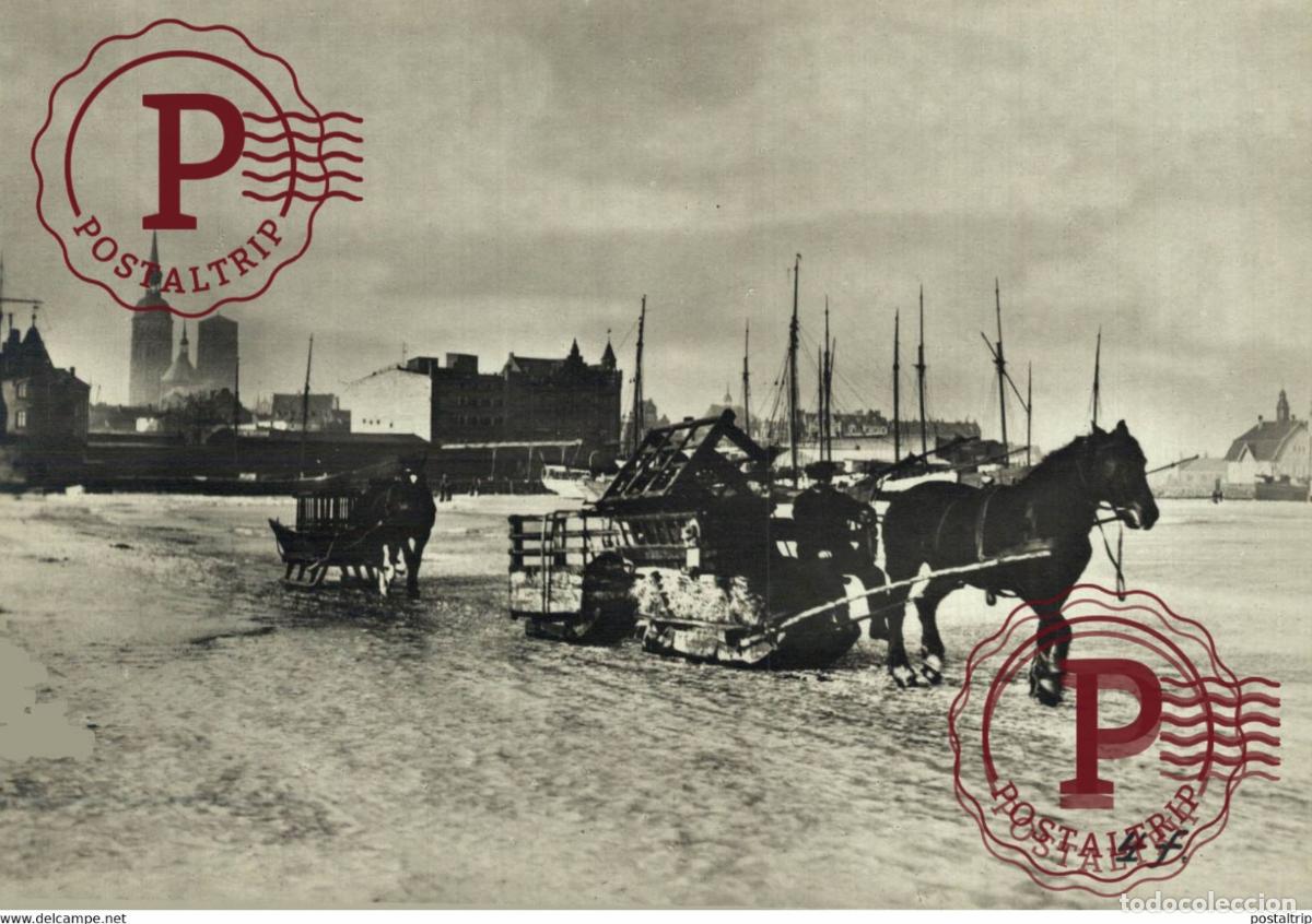 Militaria: MIT DEM SCHLITTEN STRALSUND NACH RUGEN Mecklemburgo-Pomerania Occidental WWI 16*12CM aktiebolaget b