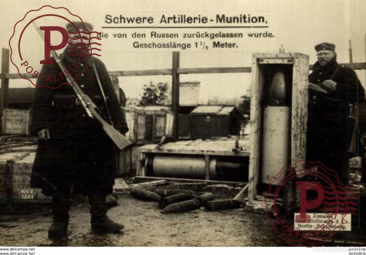 Militaria: SCHWERE ARTILLERIE MUNITION RUSSEN ZUR&Uuml;CKGELASSEN PAUL HOFFMANN BERLIN 12.5 17.5*12cm 191415 WWI W