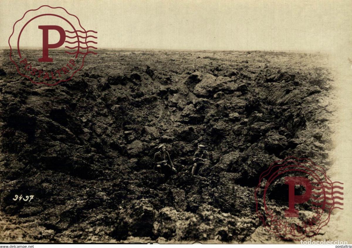Militaria: FRONT OCCIDENTAL CHEMIN DES DAMES GRANADE 22CM 16*12CM aktiebolaget bild-centralen SWEDEN