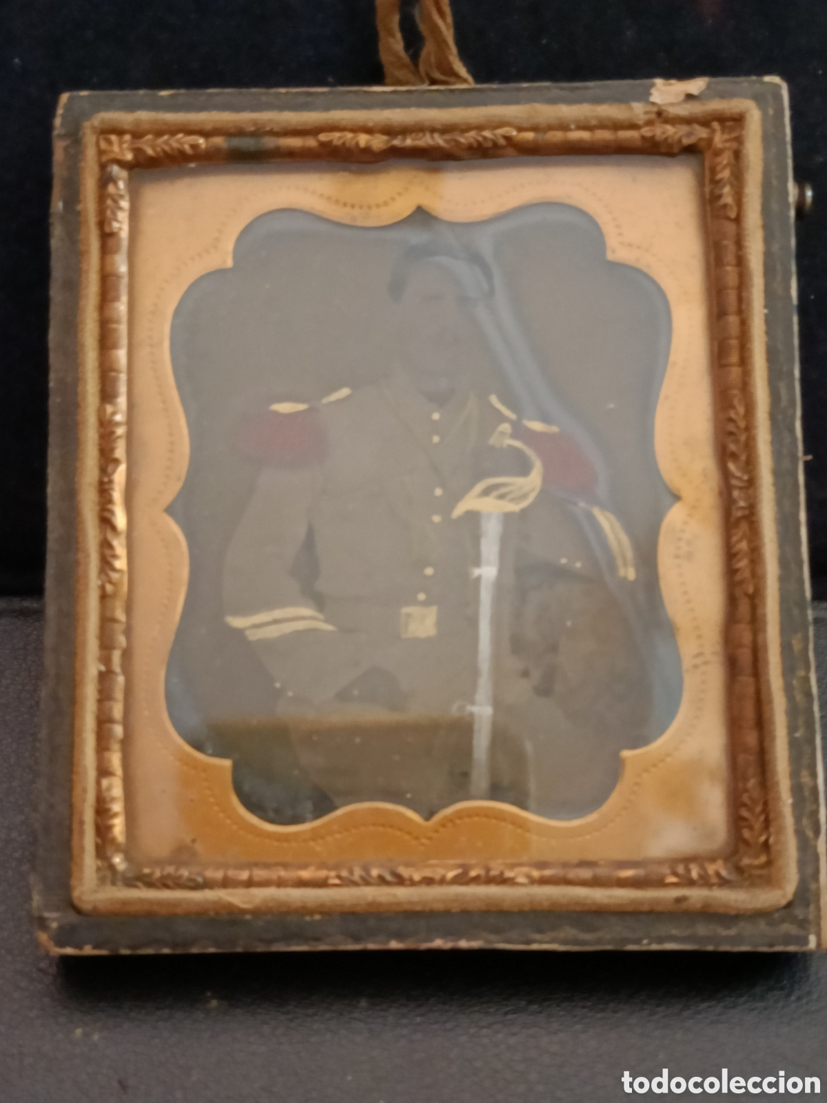 Militaria: Ambrotipo de militar espa&ntilde;ol. Hacia 1860. Probablemente tomado en Cuba.