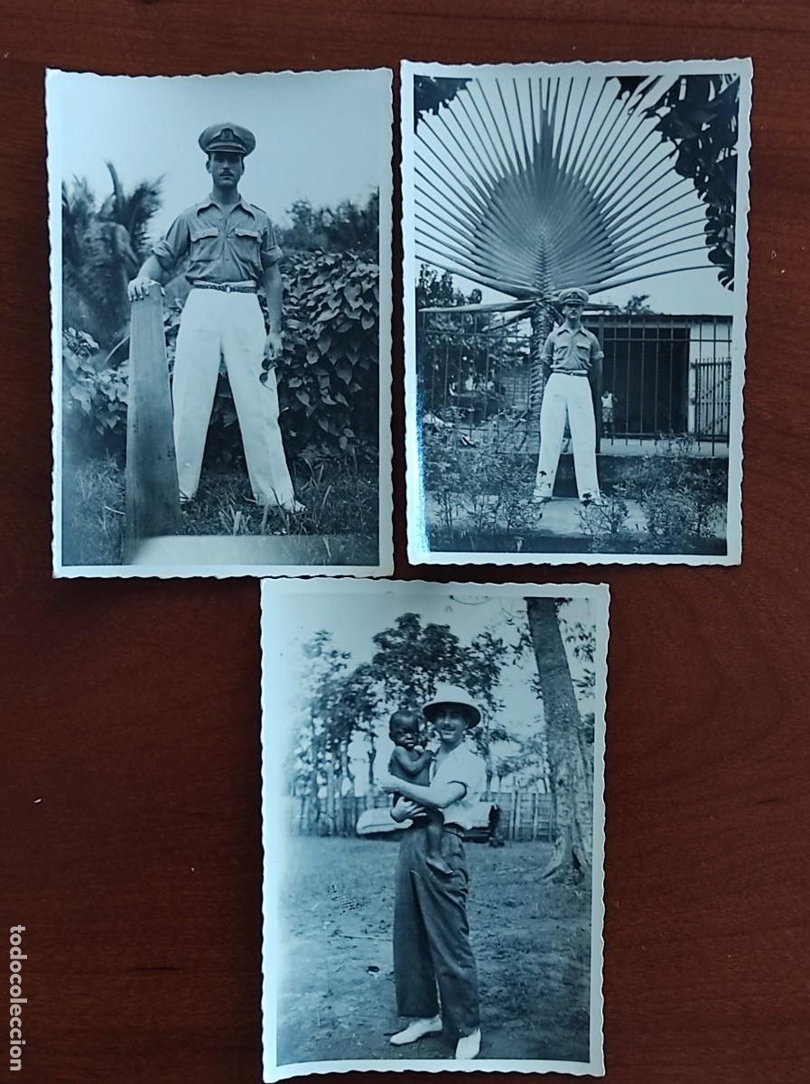 Militaria: LOTE TRES FOTOGRAF&Iacute;A DE UN MILITAR EN LA GUINEA ESPA&Ntilde;OLA A&Ntilde;O 1943
