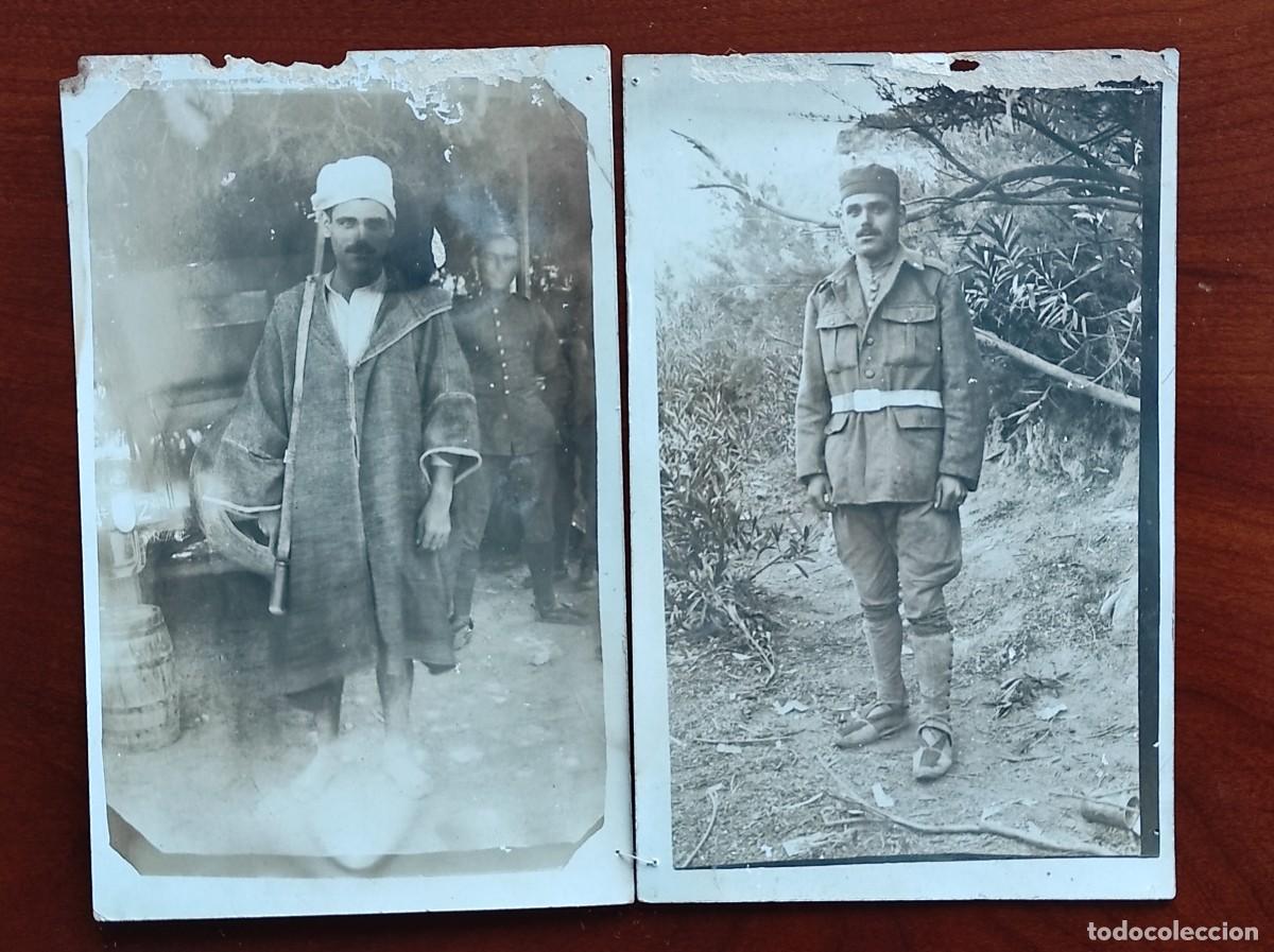 Militaria: DOS FOTOGRAF&Iacute;AS ANTIGUAS DE UN MILITAR EN MARRUECOS - SIN FECHAR