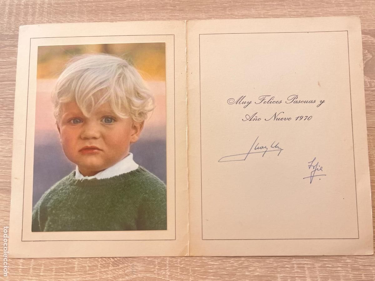 Militaria: FOTOGRAF&Iacute;A CASA REAL REY FELIPE VI FIRMADA DE PU&Ntilde;O Y LETRA POR EL REY JUAN CARLOS Y SOF&Iacute;A 1970.