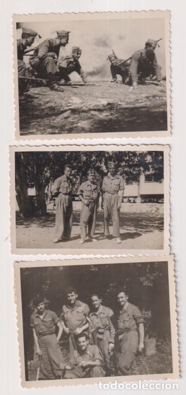 Militaria: Lote de 3 Fotograf&iacute;as (8,5x6 c) de mili