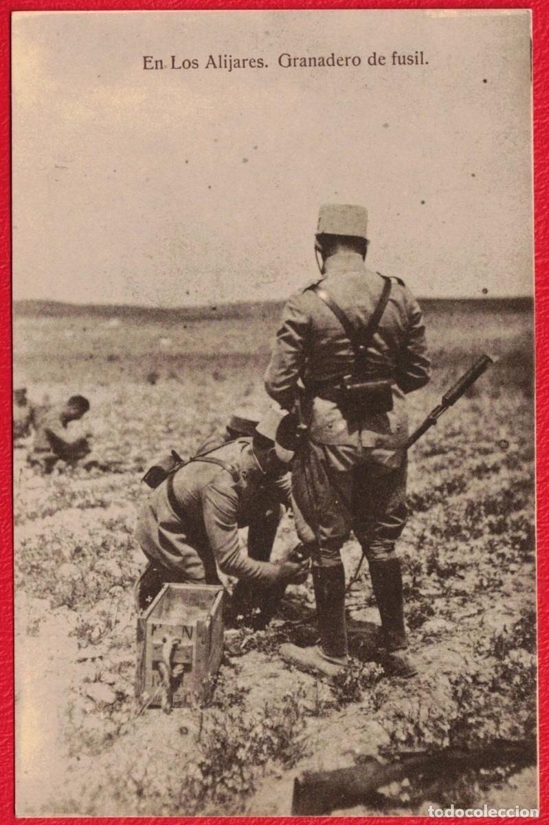 Militaria: En los Alijares - Granadero de fusil - Campo de maniobras y tiro al sur del Rio Tajo en Toledo