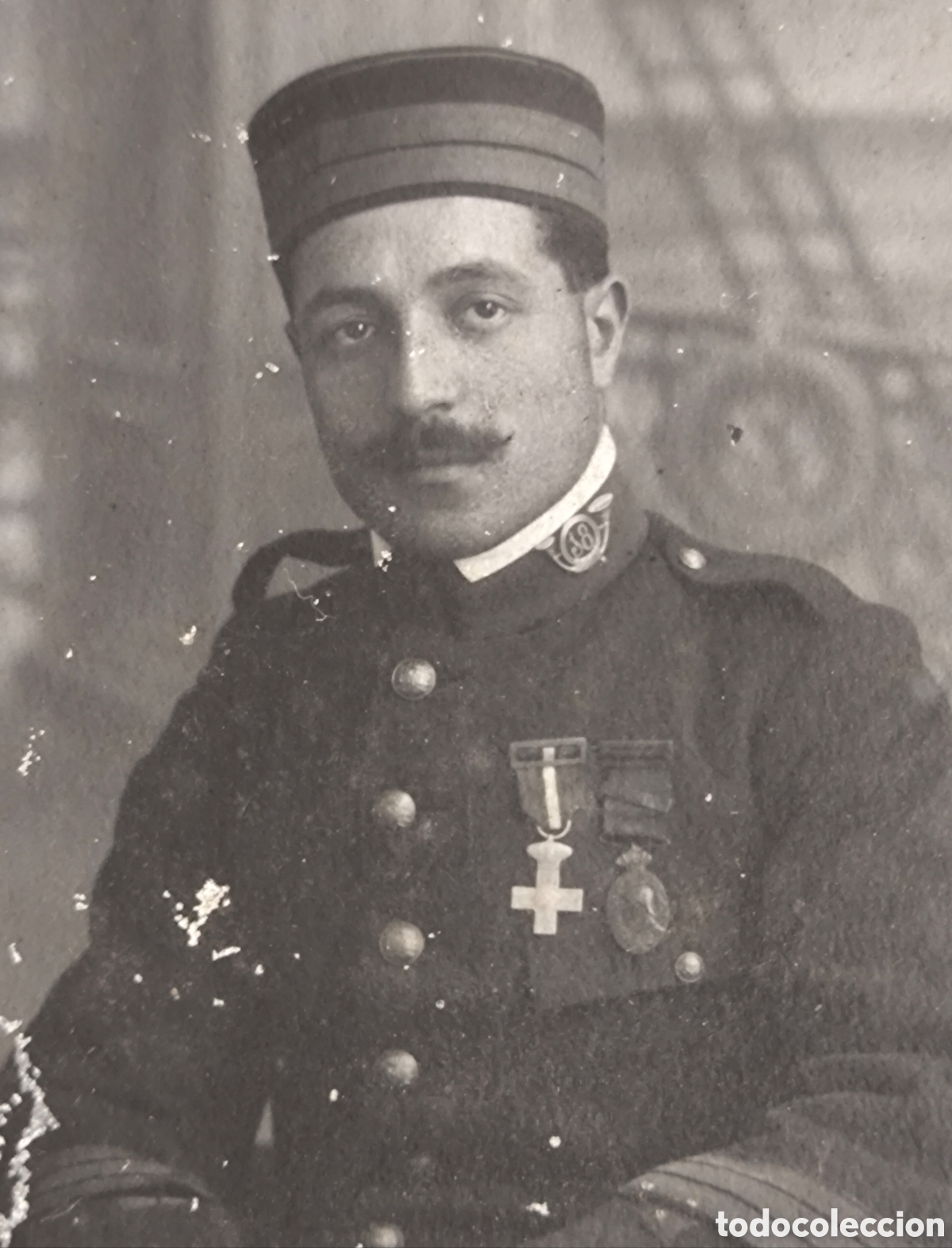 Militaria: FOTOGRAF&Iacute;A RETRATO DE ESTUDIO MILITAR SARGENTO INFANTER&Iacute;A 48 CONDECORADO VETERANO GUERRA RIF 1921