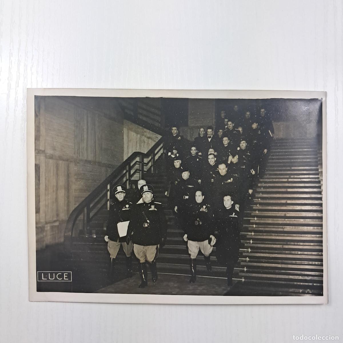 Militaria: Fotografia Storica Originale Istituto Luce (1938) - Mussolini esce dal Ministero delle Corporazioni