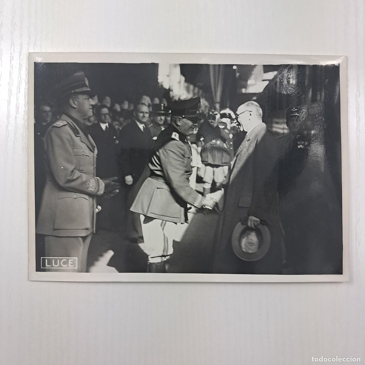 Militaria: Fotografia Storica Originale Istituto Luce (1939) - Mussolini e Ciano ricevono i ministri ungheresi