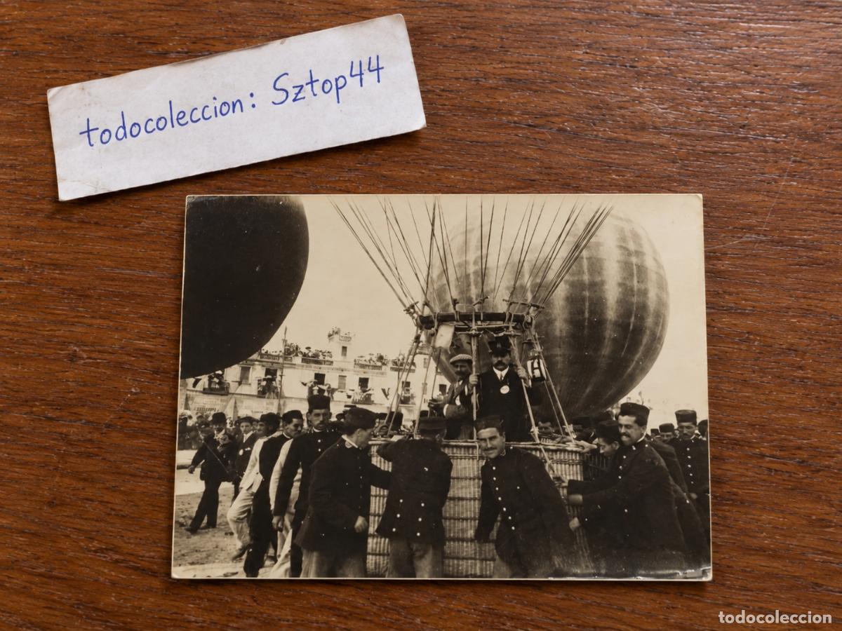 Militaria: Antigua Fotograf&iacute;a de Aerostaci&oacute;n Militar - Globo Aerost&aacute;tico y Soldados - &Eacute;poca