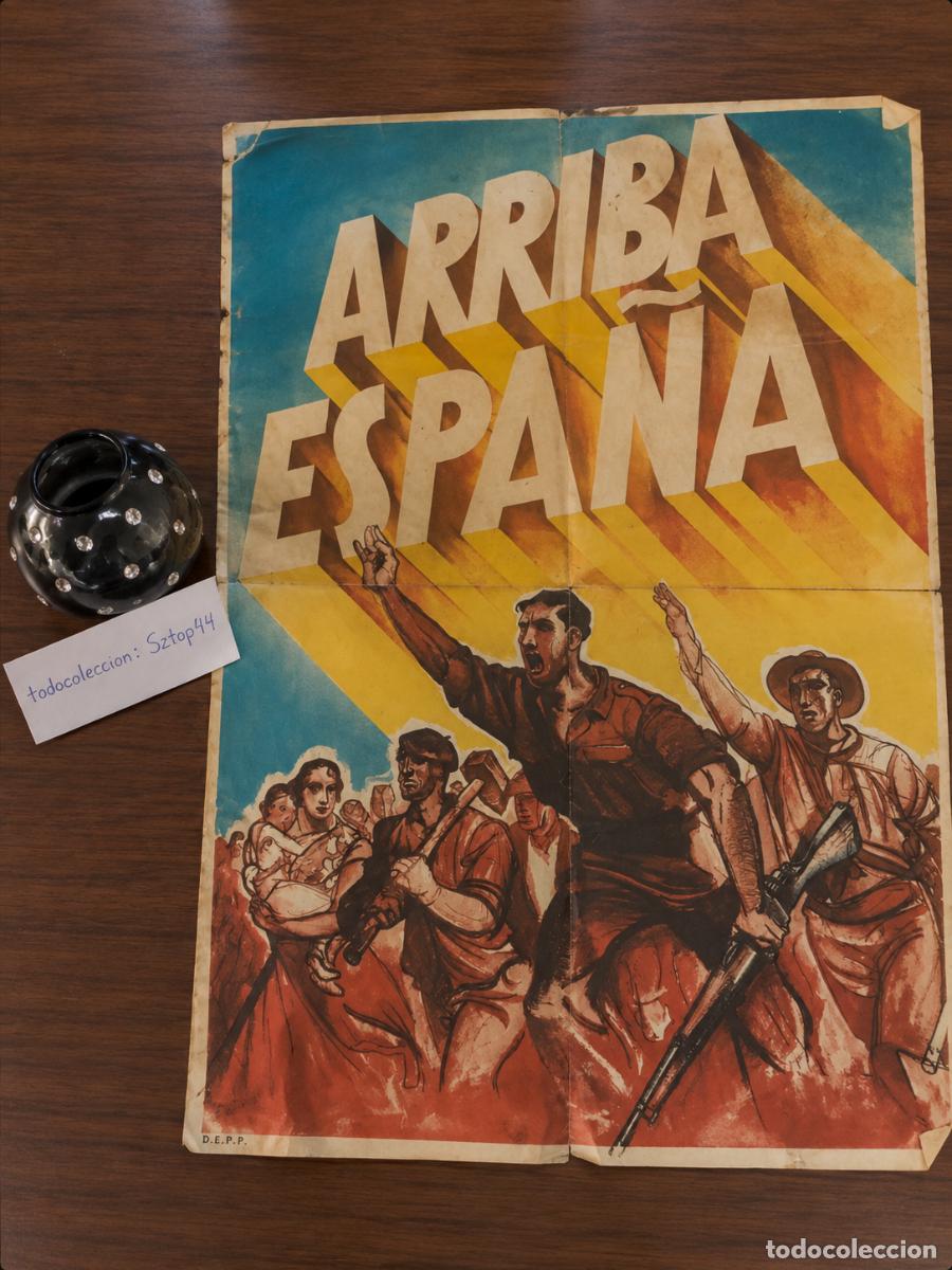Militaria: Antiguo Cartel Propaganda Guerra Civil 1937 - Arriba Espa&ntilde;a - D.E.P.P. Salamanca