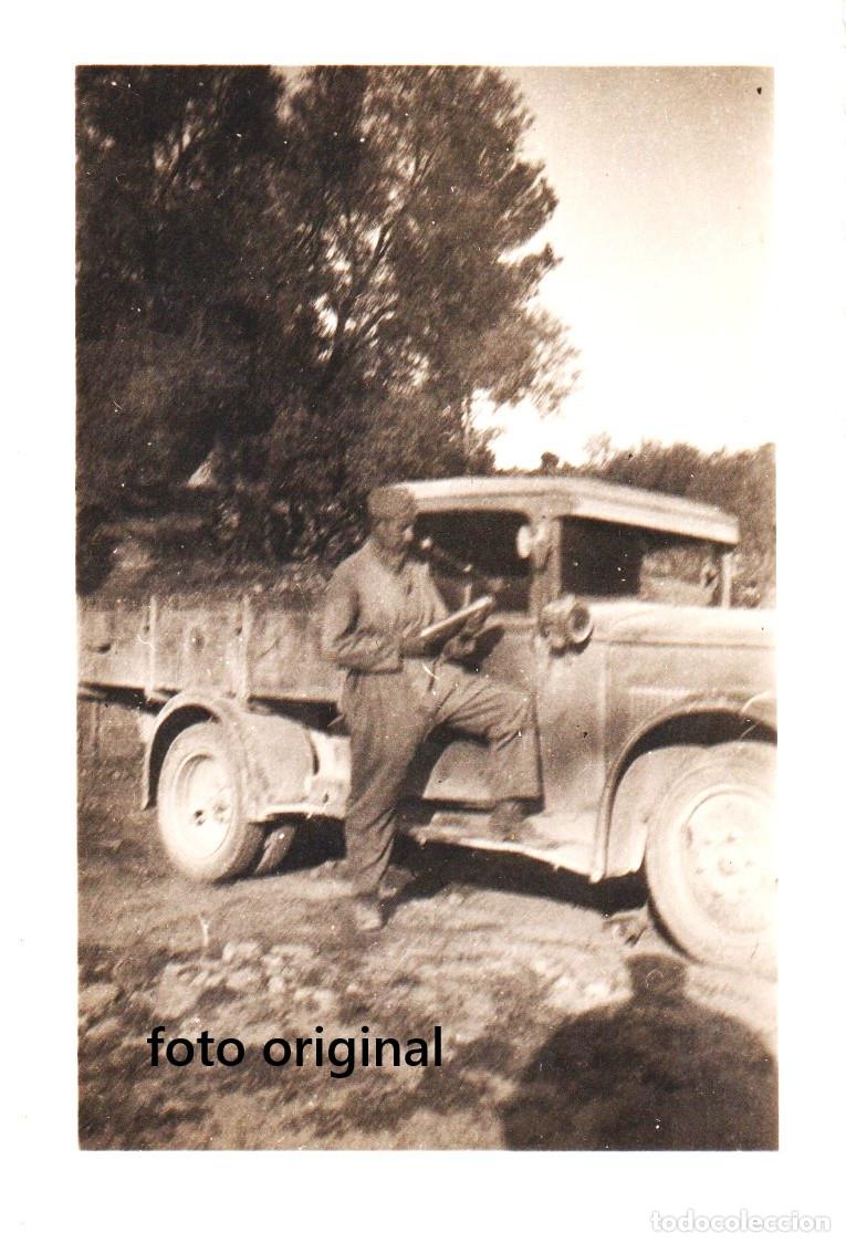Militaria: FRENTE DE TERUEL SOLDADO CTV EN CAMION GUERRA CIVIL