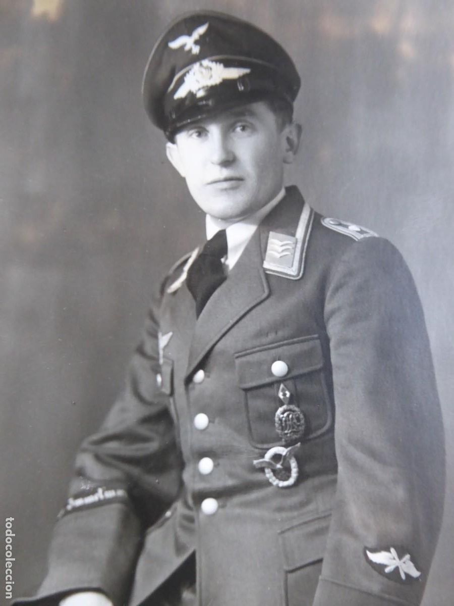 Militaria: Fotograf&iacute;a piloto Luftwaffe.