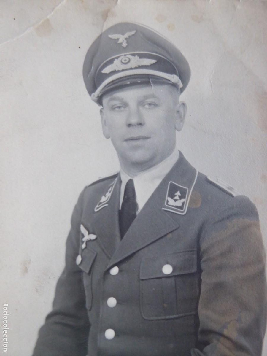 Militaria: Fotograf&iacute;a teniente inspector luftwaffe.