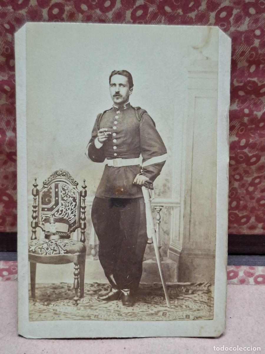 Militaria: ANTIGUA FOTOGRAFIA ALBUMINA CDV MILITAR RETRATO RAMON FERNANDEZ BURGOS