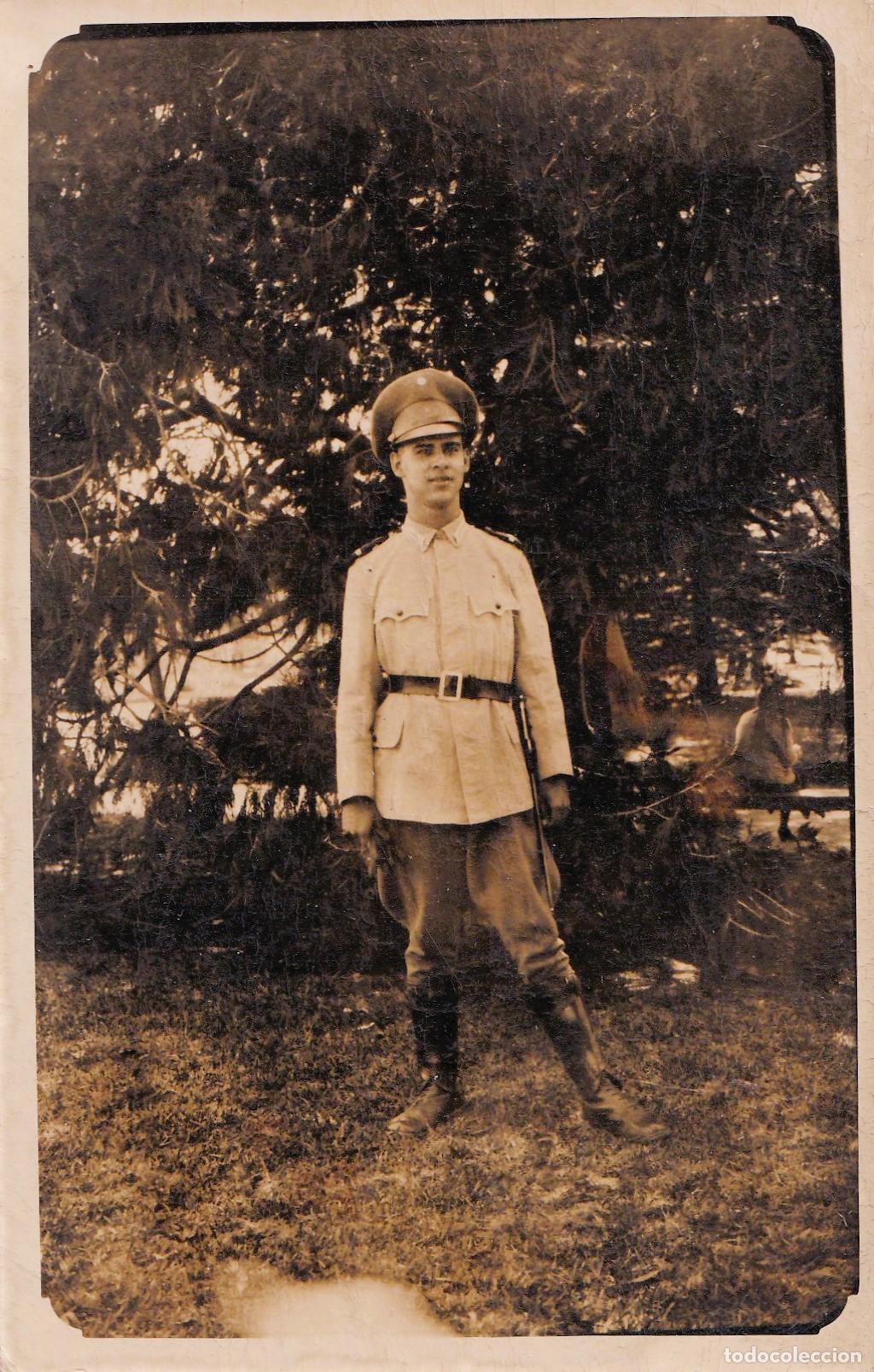 Militaria: Fotograf&iacute;a tipo postal de soldado argentino manuscrita y fechada 1946 - CLC
