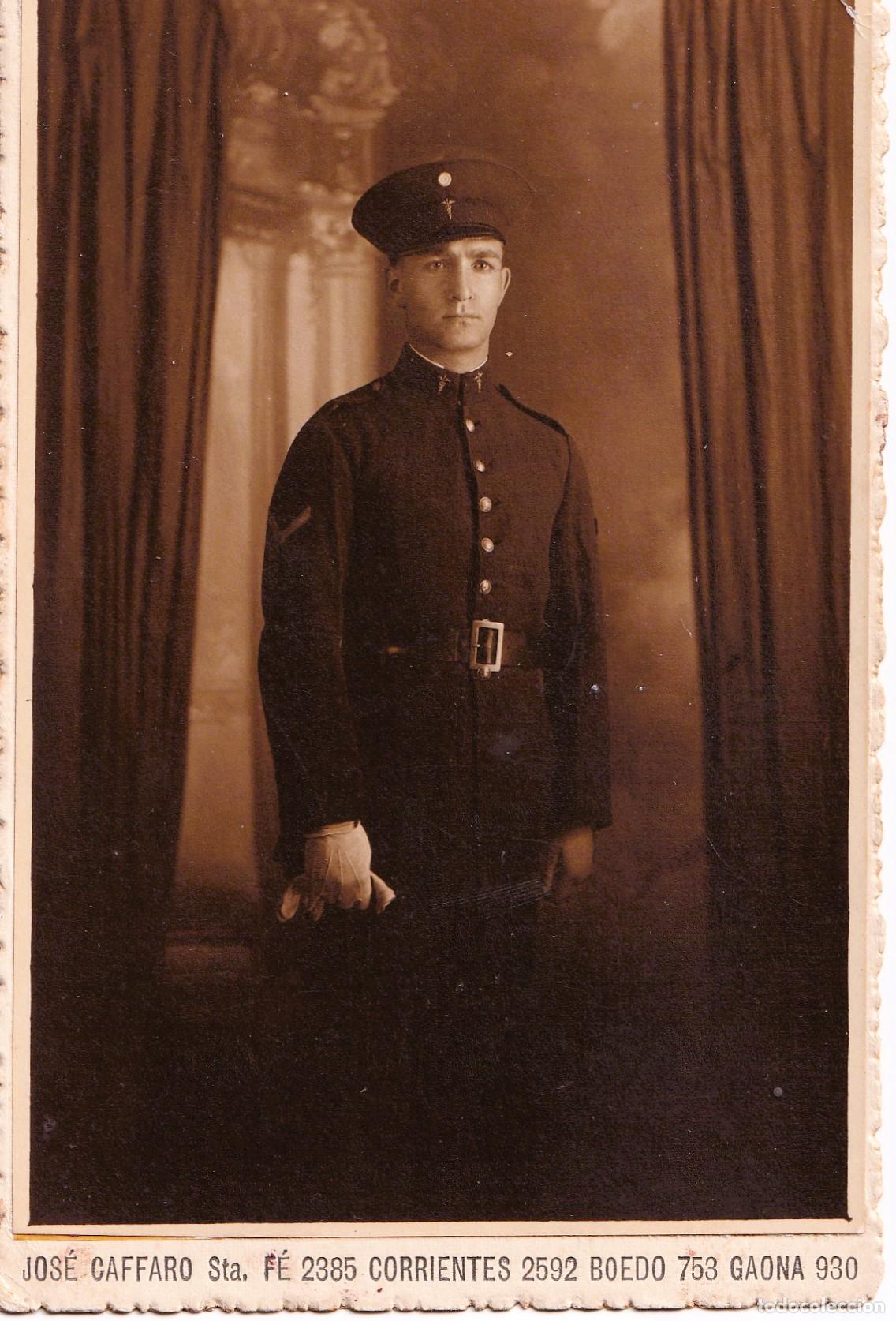 Militaria: Fotograf&iacute;a de estudio de soldado argentino 1930. Foto Caffaro, Buenos Aires - CLC