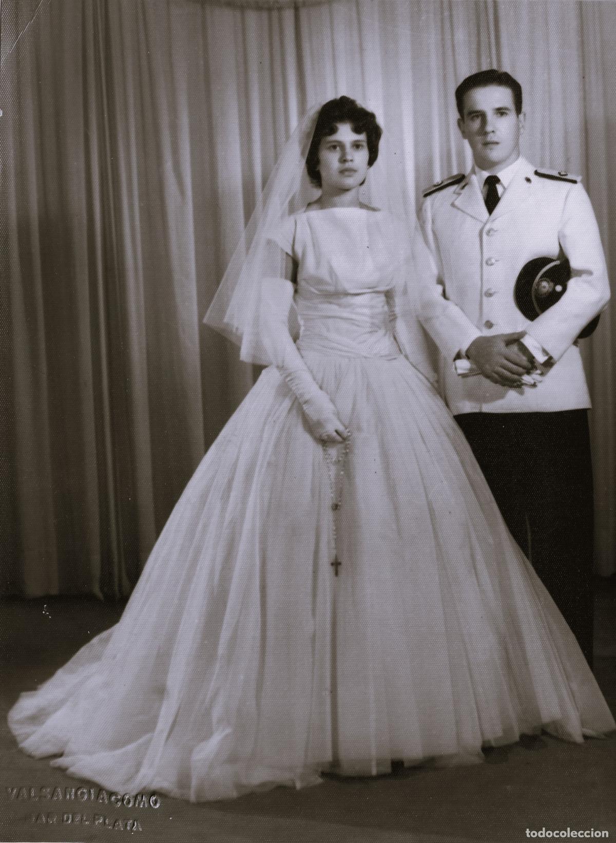 Militaria: Fotograf&iacute;a de estudio de soldado argentino el d&iacute;a de su boda, sin datar, estudio Mar del Plata - CLC