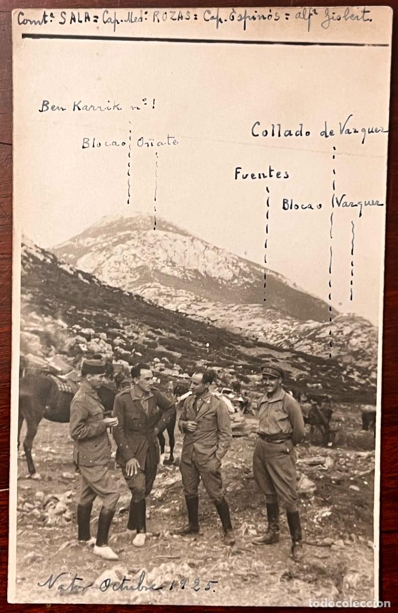 Militaria: GUERRA DE MARRUECOS 1925, OFICIALES ESPA&Ntilde;OLES, BEN KARRICH, COLlADO V&Aacute;ZQUEZ, BLOCAOS, FOTO POSTAL