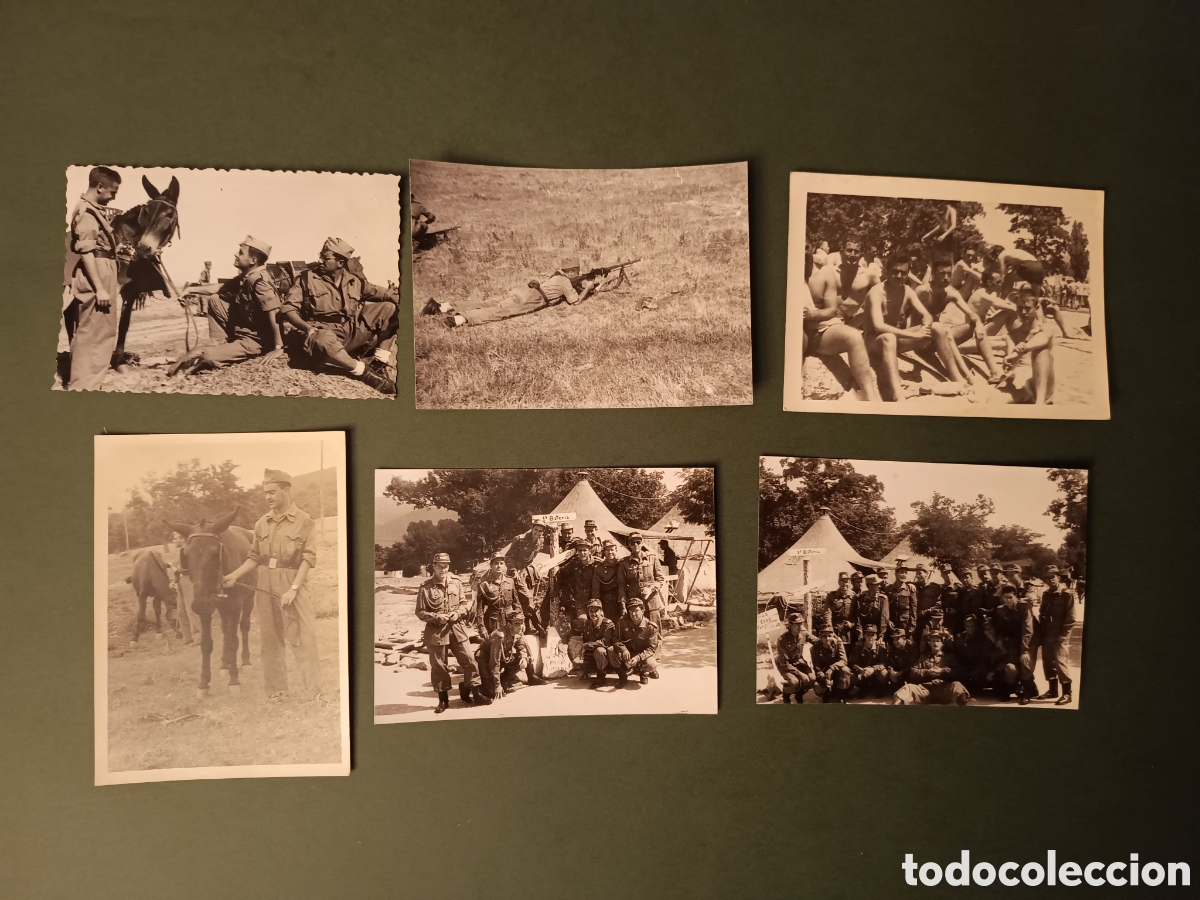 Militaria: LA GRANJA 1959 - CAMPAMENTO ROBLEDO - 6 FOTOGRAF&Iacute;AS - 10,5x7,5cm aprox.
