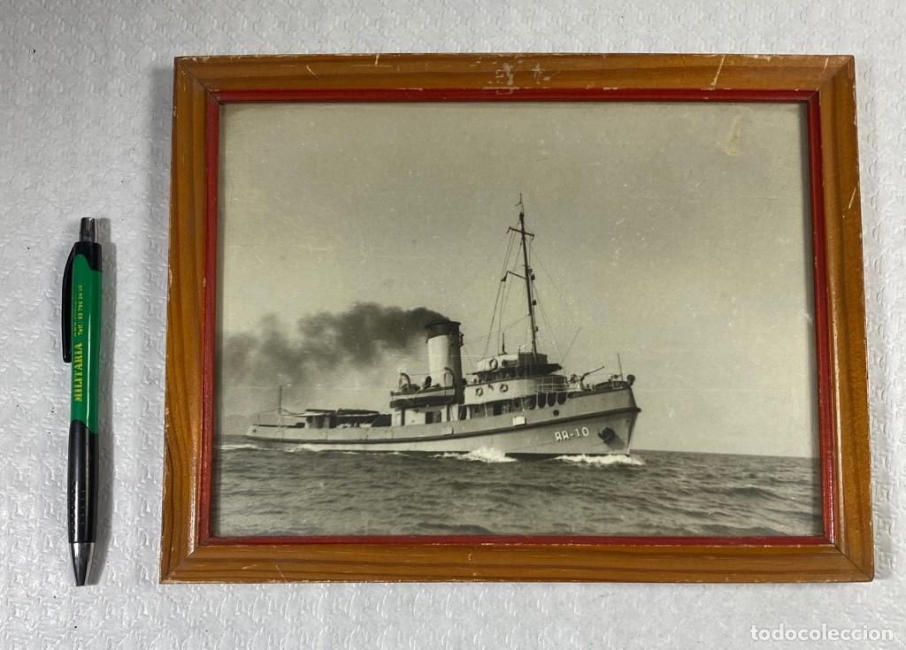 Militaria: Fotograf&iacute;a original en marco acristalado del Buque Aljibe AA-10 de la Armada espa&ntilde;ola