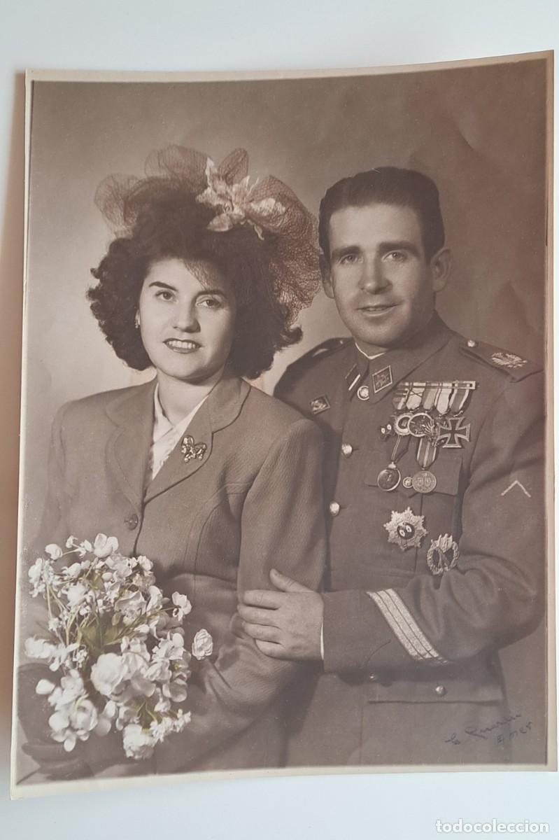 Militaria: FOTOGRAFIA DE BODA DE MILITAR DIVISION AZUL