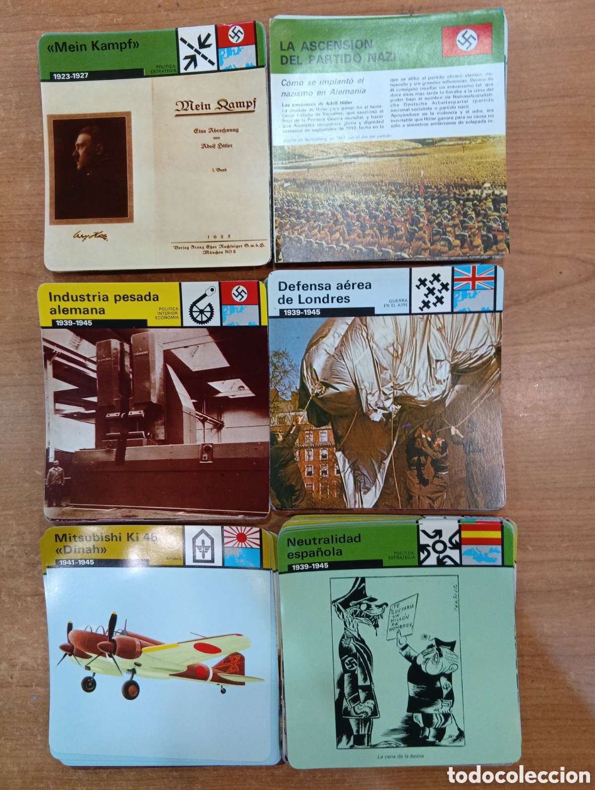 Militaria: Lote de 250 Fichas de la colecci&oacute;n de la II Guerra Mundial editadas por Edito
